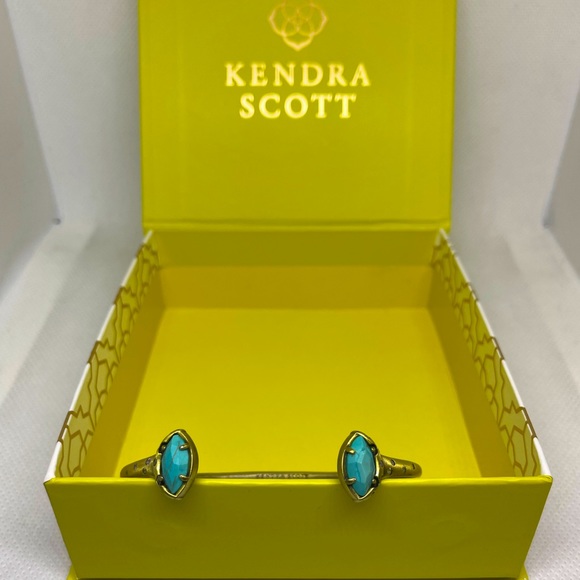 Kendra Scott Jewelry - NIB Kendra Scott Gold Turquoise Howlite Cuff Bracelet